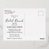 トロピモダンカルブライダルブランチシャワーブラック&金ゴールド 箔招待状ポストカード (裏面)