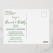 トロピモダンカルブライダルブランチ&バブリー金ゴールド 箔招待状ポストカード (裏面)