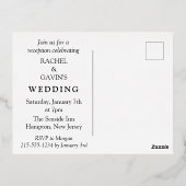 トロピモダンカルブラック結婚ズの飛び出し披露宴 箔招待状ポストカード (裏面)