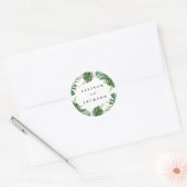 トロピモダンッ葉ク結婚金ゴールドパーソナライズされたs ラウンドシール (封筒)