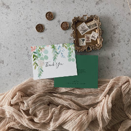 トロピ図解入りの、写真付きのカラフルカルフローラフラ結婚ット サンキューカード