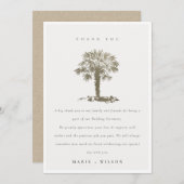 トロピ素朴カルビーチパームツリーダーク金ゴールドズ結婚 サンキューカード (正面/裏面)