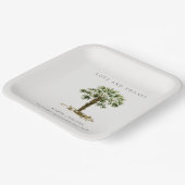 トロピ素朴カルビーチパーム結婚ツリ感謝していーズ ペーパープレート (傾斜あり)