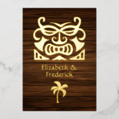 トロピ素朴カルミスティック結婚アイランド 箔招待状 (正面)