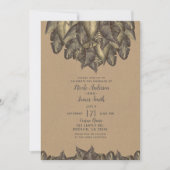 トロピ素朴カル葉ボタニカルヴィンテージ結婚式 招待状 (正面)