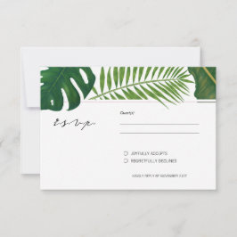 トロピ色彩の鮮やかカル葉ビーチ結婚式 出欠カード