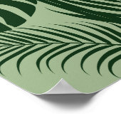 トロピ葉カルプリント2ライトグリーンモダンアート ポスター (角)
