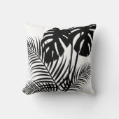 トロピ葉カル1ブラックオンホワイト クッション (正面)