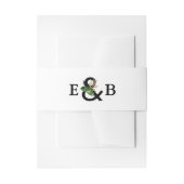 トロピ葉ックフェイク金フォイル結婚ズモノグラム 招待状ベリーバンド (正面例)