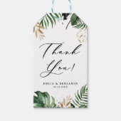 トロピ葉ックフェイク・ゴールド・フォイル結婚ズ・サンキュー ギフトタグ (正面)
