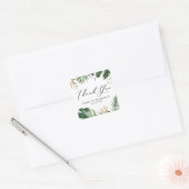 トロピ葉ックフェイク・ゴールド・フォイル結婚ズ・サンキュー スクエアシール (封筒)