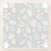 トロピ葉ック：夏のヴィンテージフローラ ガラスコースター (裏面)