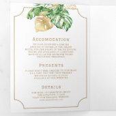 トロピ離れカルタンワールドの全結婚図 三つ折り招待状 (内部最初)