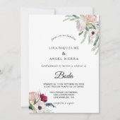 トロピ魅力的カルフローラスペインのグ結婚リー 招待状 (正面)