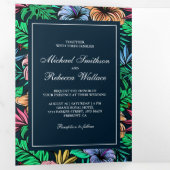 トロピ鮮やかカルフローラガーデン結婚フォト 三つ折り招待状 (内部最初)