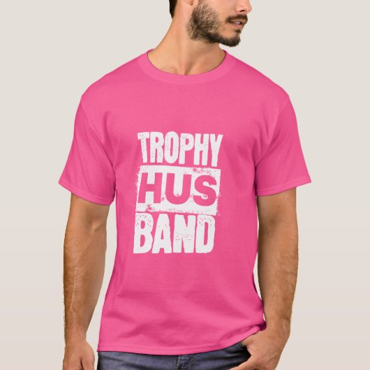 トロフィおもしろいー夫デザイン男性へ Tシャツ (正面)