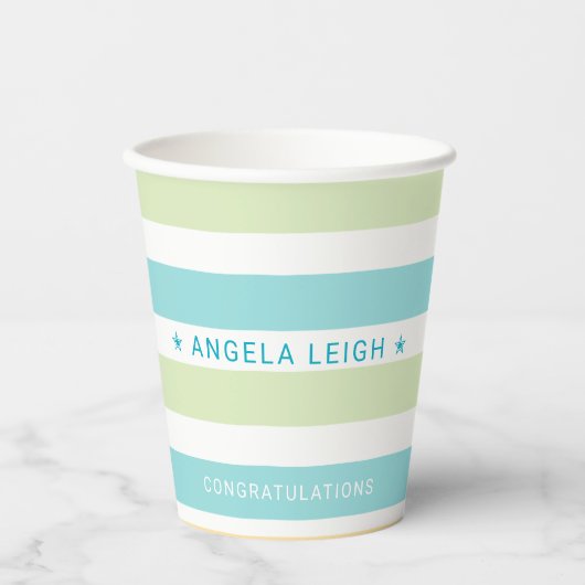 トロフィお洒落ックスカバナストライプ 紙コップ (正面)