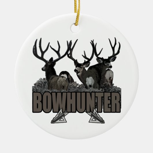 トロフィはBowhunterを強く反対します セラミックオーナメント (正面)