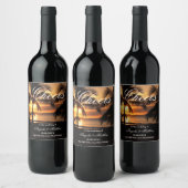 トロフィカルサンセットパームビーチ結婚式ワインラベル ワインラベル (ボトル)