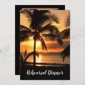 トロフィカルサンセットビーチリハーサルディナー招待状 招待状 (正面/裏面)