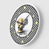 トロフィパーソナライズされたーファーストレスウォールクロック ラージ壁時計 (傾斜)