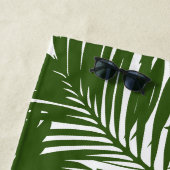 トロフィモダンックスパームリーフパターンビーチハウス ビーチタオル (インサイチュ)