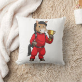 トロフィーでチャンピオンに輝く馬 クッション (ブランケット)