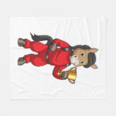 トロフィーでチャンピオンに輝く馬 フリースブランケット (正面(横))