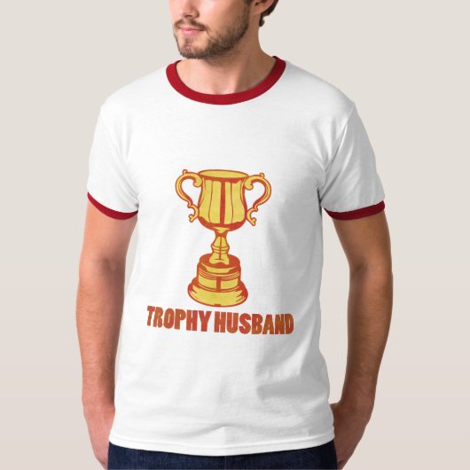 トロフィーの夫おもしろい、+メンズ+ギフト Tシャツ (正面)