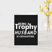 トロフィーの夫は疲れている カード (黄色い花)