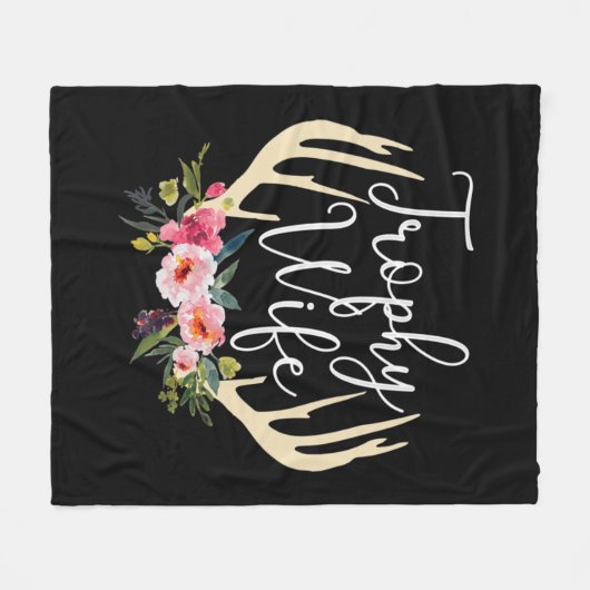 トロフィーウィザーズかわいい鹿〔雄ジカの〕枝角フラワーハンターズウィザーズ フリースブランケット (正面(横))