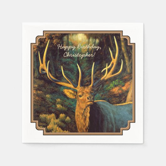 トロフィーブルエルクin秋 スタンダードカクテルナプキン (正面)