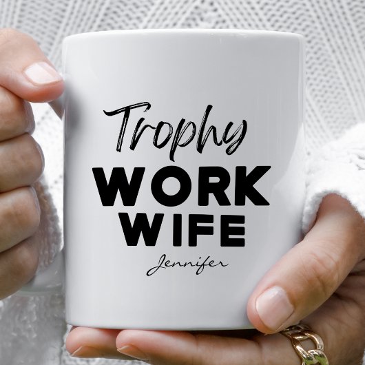 トロフィー働き妻おもしろい事務所パーソナライズされた コーヒーマグカップ