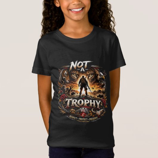 トロフィー狩りはやめよう Tシャツ (正面)