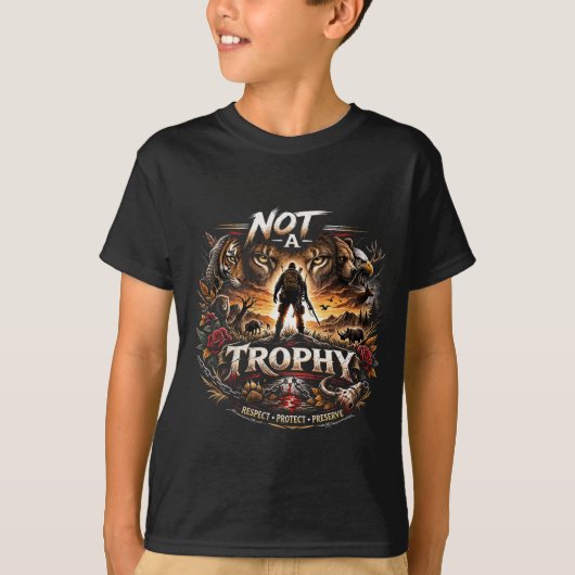 トロフィー狩りはやめよう Tシャツ (正面)
