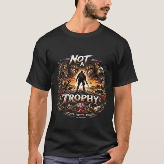 トロフィー狩りはやめよう Tシャツ (正面)
