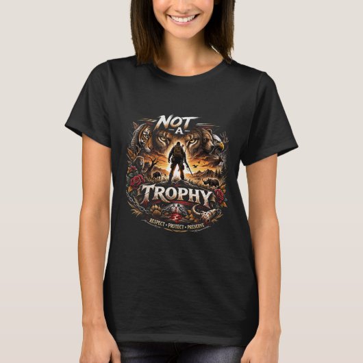 トロフィー狩りはやめよう Tシャツ (正面)