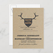 トロフィー素朴グレイ日付を保存 案内ポストカード (正面/裏面)