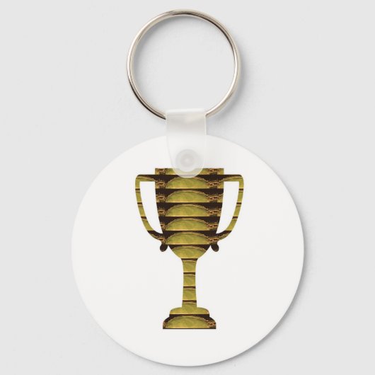 トロフィー金ゴールド：ビジネスの成功、競争、スポーツ キーホルダー (正面)