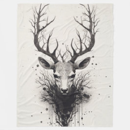 「トロフィー鹿」 フリースブランケット