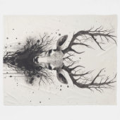 「トロフィー鹿」 フリースブランケット (正面(横))