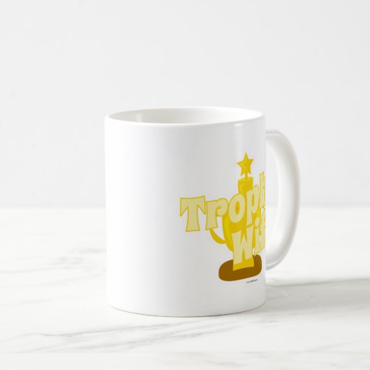 トロフィ妻おもしろい勝利ロゴデザイン コーヒーマグカップ (正面右)