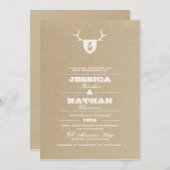 トロフィ素朴ーホワイト結婚式招待状 招待状 (正面/裏面)