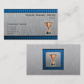 トロフィ; ブラシをかけられた金属一見 名刺 (正面/裏面)