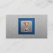 トロフィ; ブラシをかけられた金属一見 名刺 (裏面)