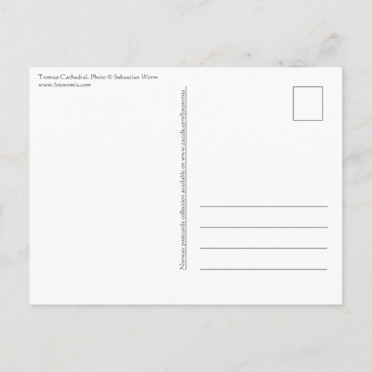 トロムノルウェー ポストカード (裏面)