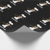 トロムボーン音楽おもしろいトロンボンプンダークBG ラッピングペーパー (角)