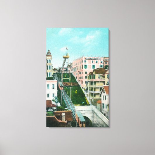 トロリーの空中表示 キャンバスプリント (正面)