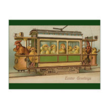 トロリーカーイースターに鶏ヴィンテージ