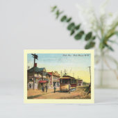 トロリーステーション、バスビーチ、ブルックリンヴィンテージ ポストカード (スタンド正面)